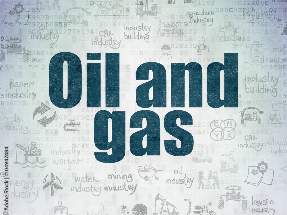 Manufacuring concept: Oil and Gas on Digital Paper background Manufacuring concept: Oil and Gas on Digital Paper background