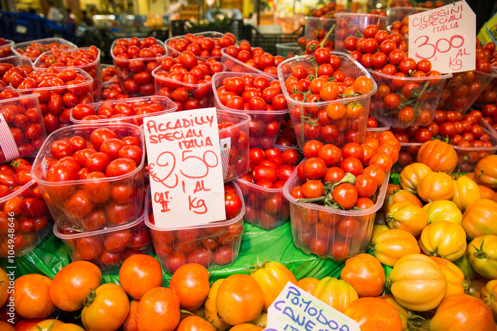 Tomatoes for Sale at an Italian Market