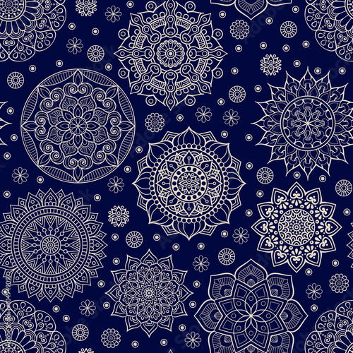 Ethnic floral seamless pattern © visnezh