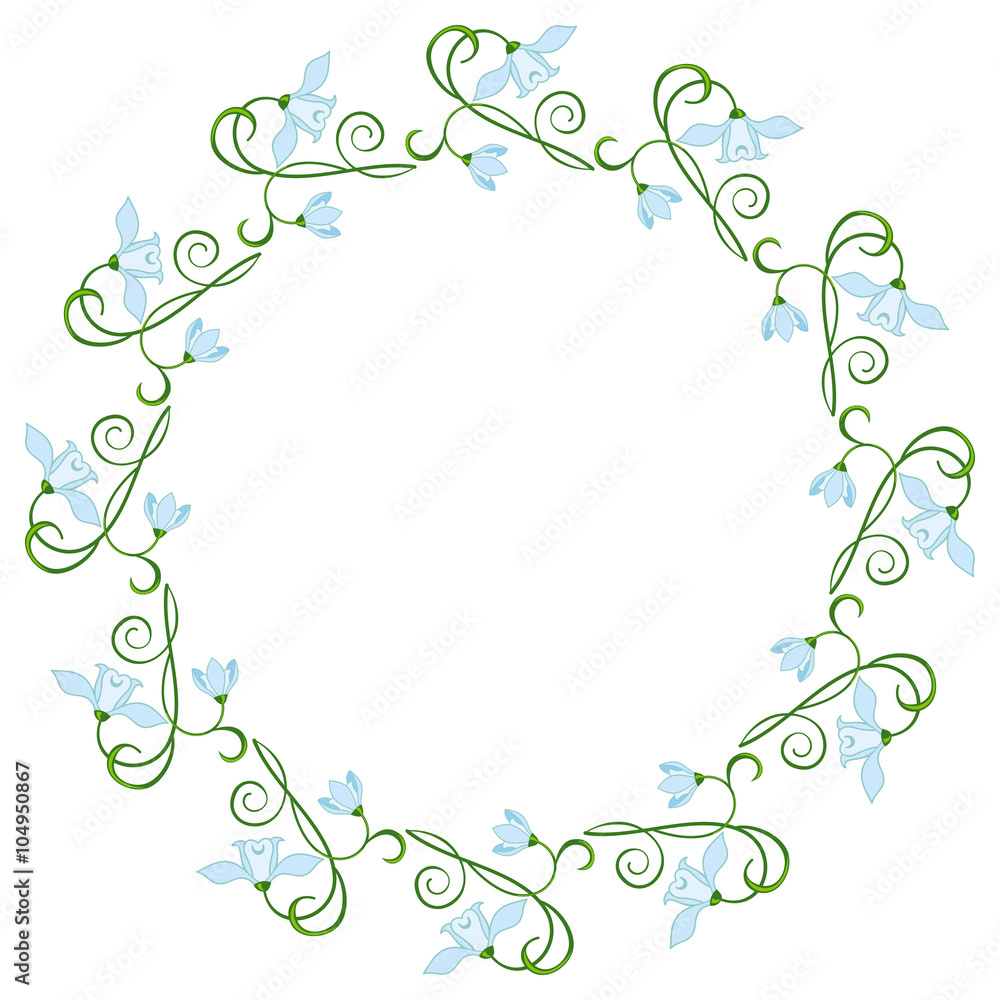 Round frame with flowers