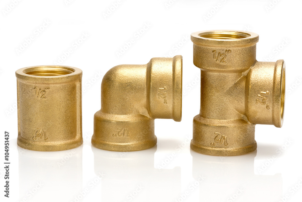 brass fittings for plumbing pipes - gon, tee, sleeve brass fittings for plumbing pipes - gon, tee, sleeve