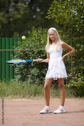 beautiful young girl tennis player