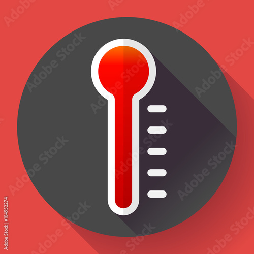 Thermometer icon, High temperature symbol vector. Flat designed style. 