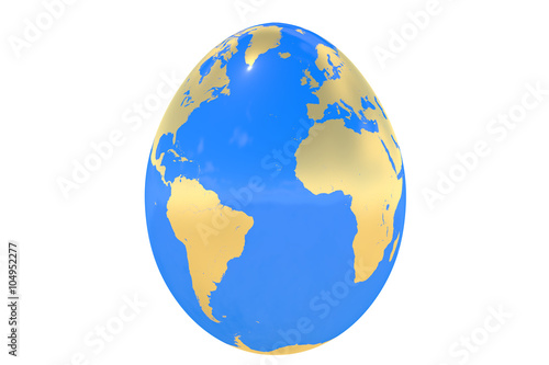 Fototapeta Naklejka Na Ścianę i Meble -  Easter egg with world map