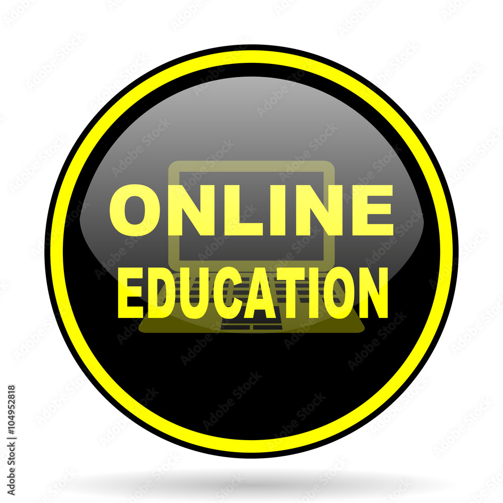online education black and yellow glossy internet icon online education black and yellow glossy internet icon
