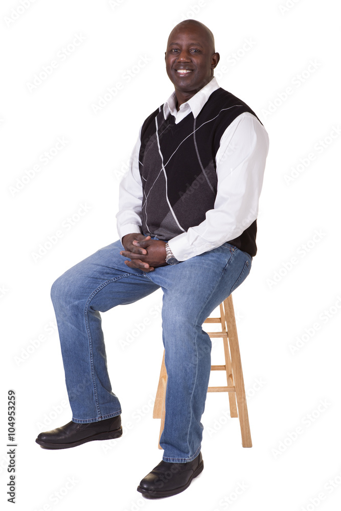 Middle aged man isolated on white Middle aged man isolated on white
