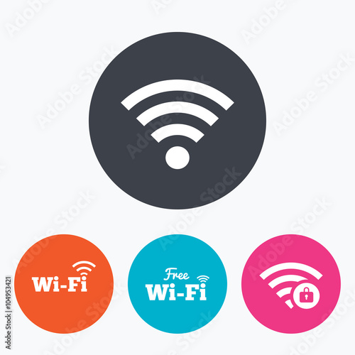 Wifi Wireless Network icons. Wi-fi zone locked.