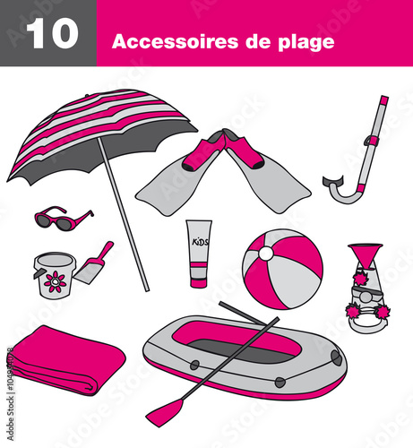 Icône accessoires de plage / vacances