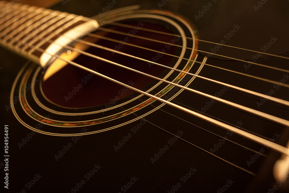 Fototapeta premium acoustic guitar close-up shot