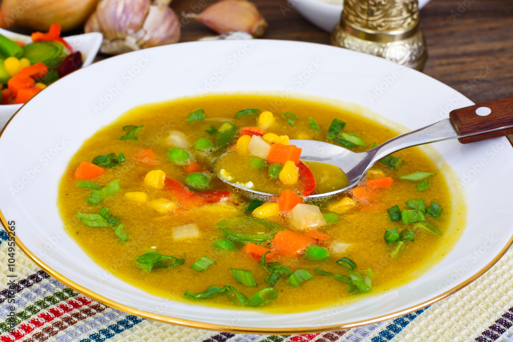 Pumpkin-Carrot Soup with Mexican Vegetable Mix Pumpkin-Carrot Soup with Mexican Vegetable Mix