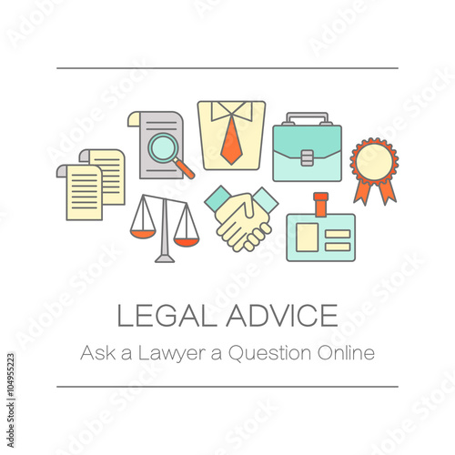 Concept of title site page or banner for legal advice.