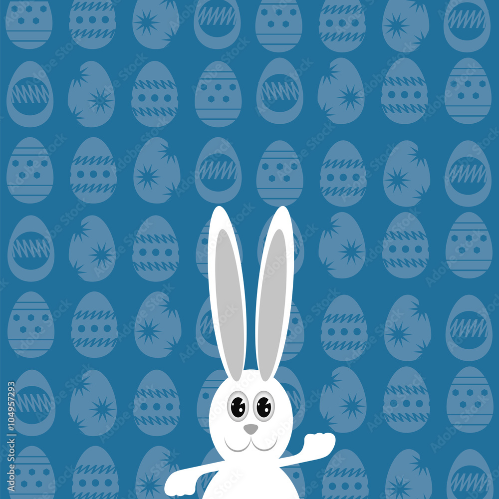 Greeting Card with White Easter Rabbit. Greeting Card with White Easter Rabbit.