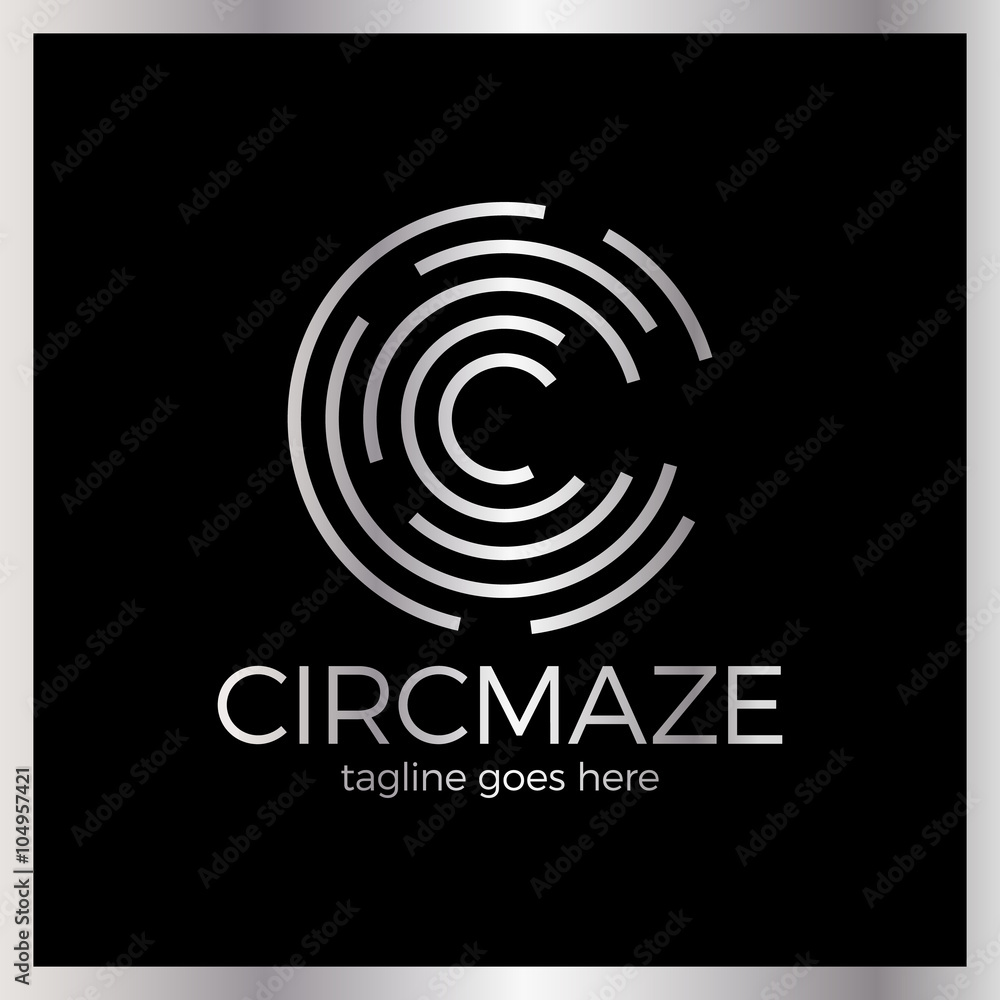 Circle Maze Logo - Letter C Circle Maze Logo - Letter C