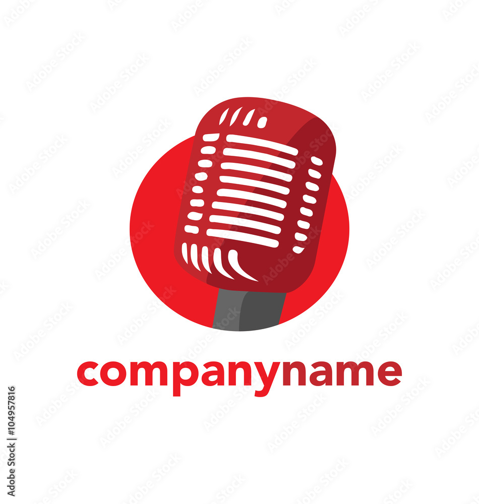 Microphone icon logo. Speaker symbol. Live music sign. Vector illustration Microphone icon logo. Speaker symbol. Live music sign. Vector illustration