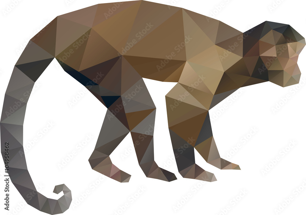 Naklejka premium Polygonal Monkey