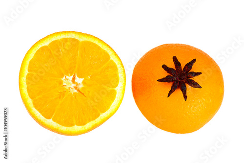 Fresh Tasty Vitamin Orange Isolated on White.