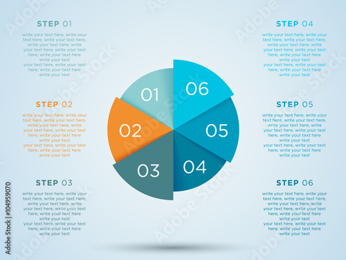 Infographic Circle With Steps In Segments 1 to 6