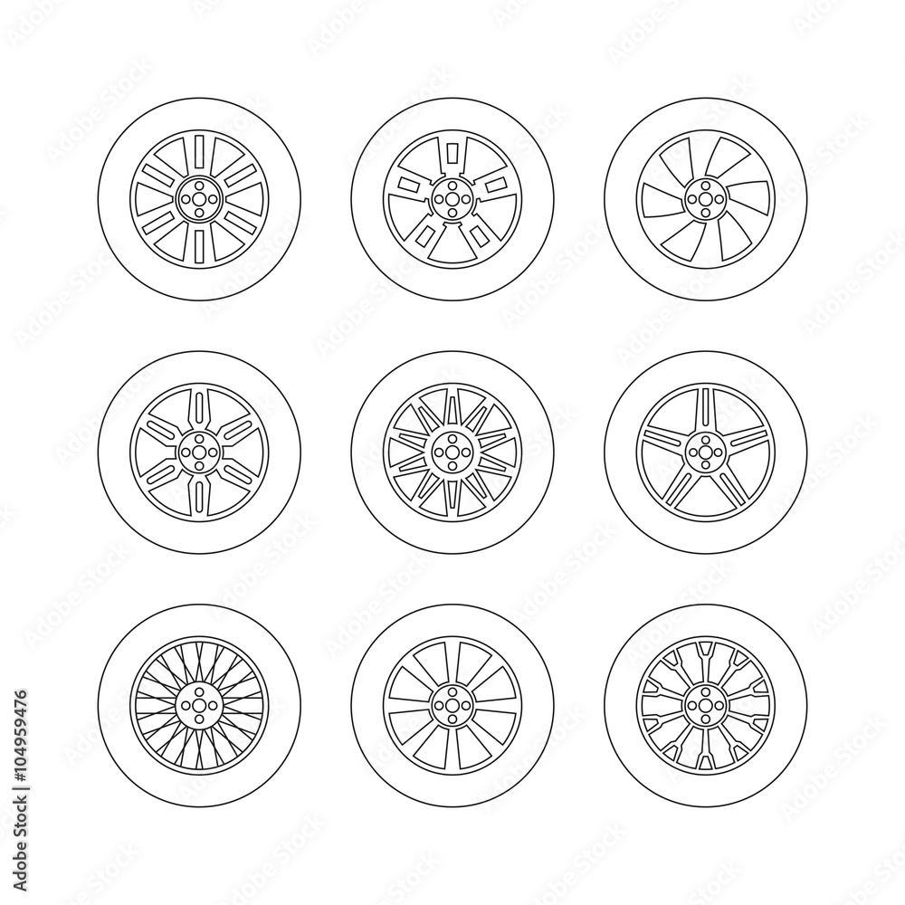 Vector tires icons