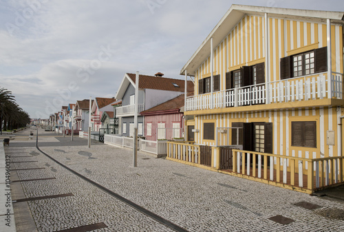 Typical houses of Costa Nova, Aveiro, Portugal.
