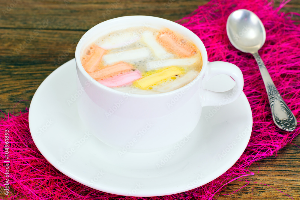 Cocoa, Coffee with Marshmallows Sweet Food Cocoa, Coffee with Marshmallows Sweet Food