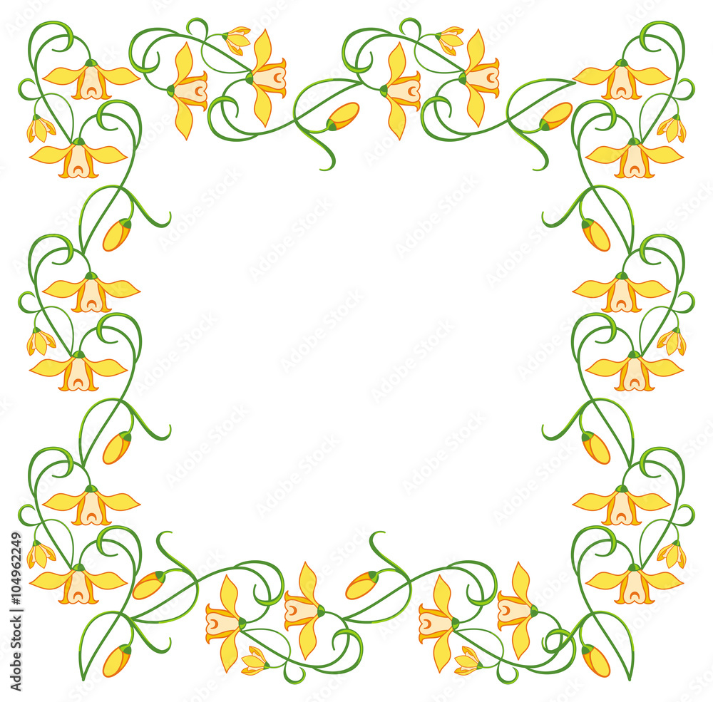 Color frame with yellow flowers