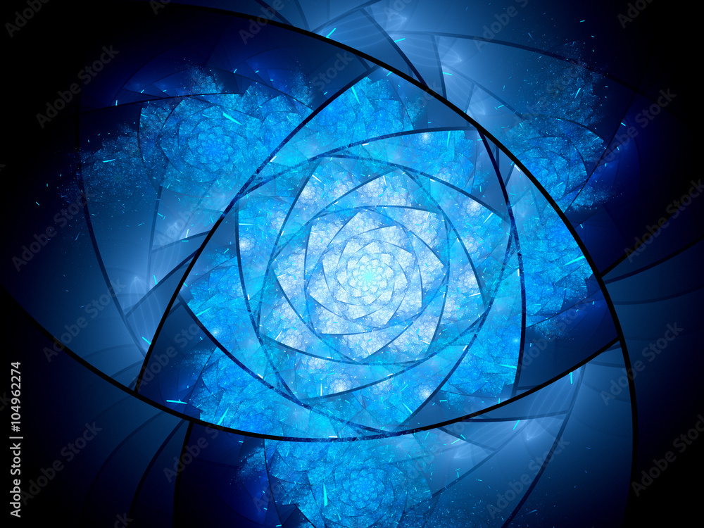 Obraz premium Niebieska świecąca mandala kosmiczna w kształcie lazysusanu