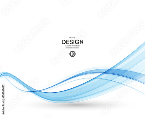 Abstract vector background, blue wavy 