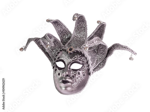 Silvery mask on a white background isolated