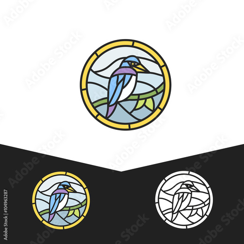 Birds logo in stained glass style.