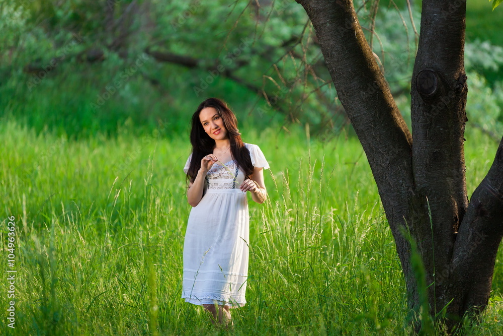 Portrait  asian  girl  nature