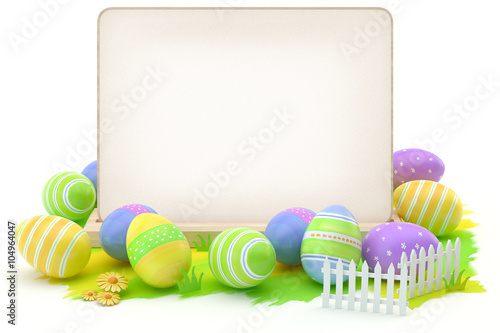 Easter eggs and blank card