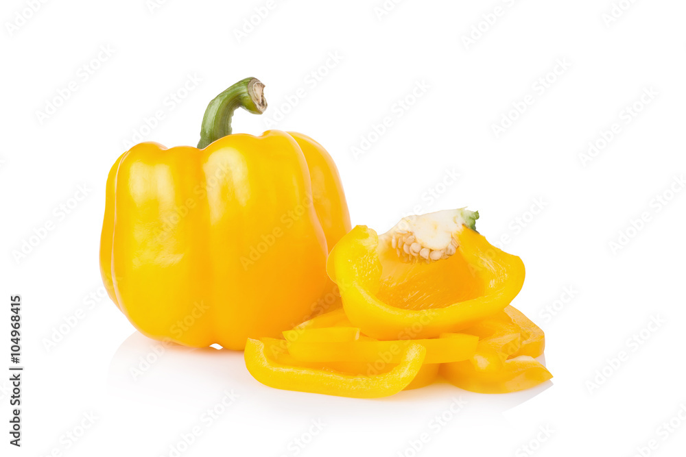 sweet yellow pepper isolated on white background sweet yellow pepper isolated on white background