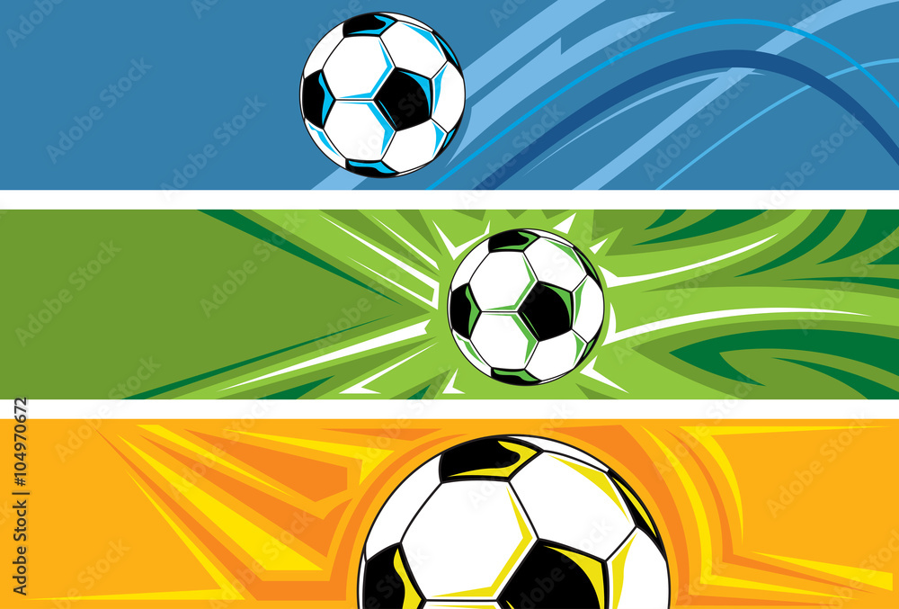 Soccer Ball Banner, Football Abstract Background (Vector Art)