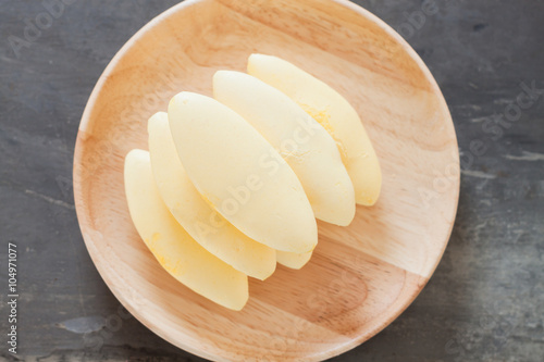 Traditional Thai cookies on wooden plate photo