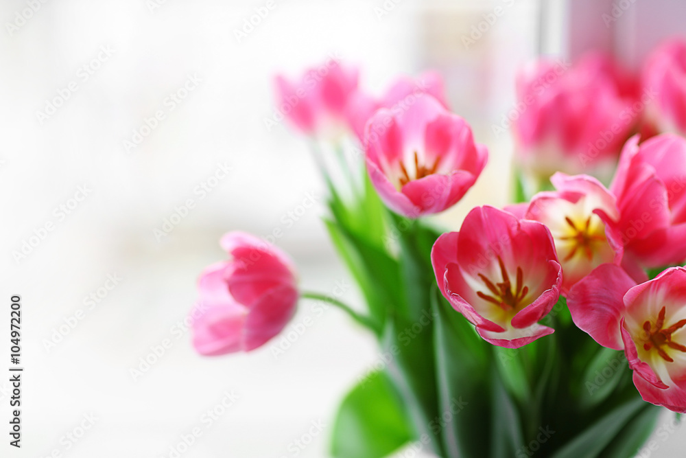 Fresh bouquet of tulips, close up