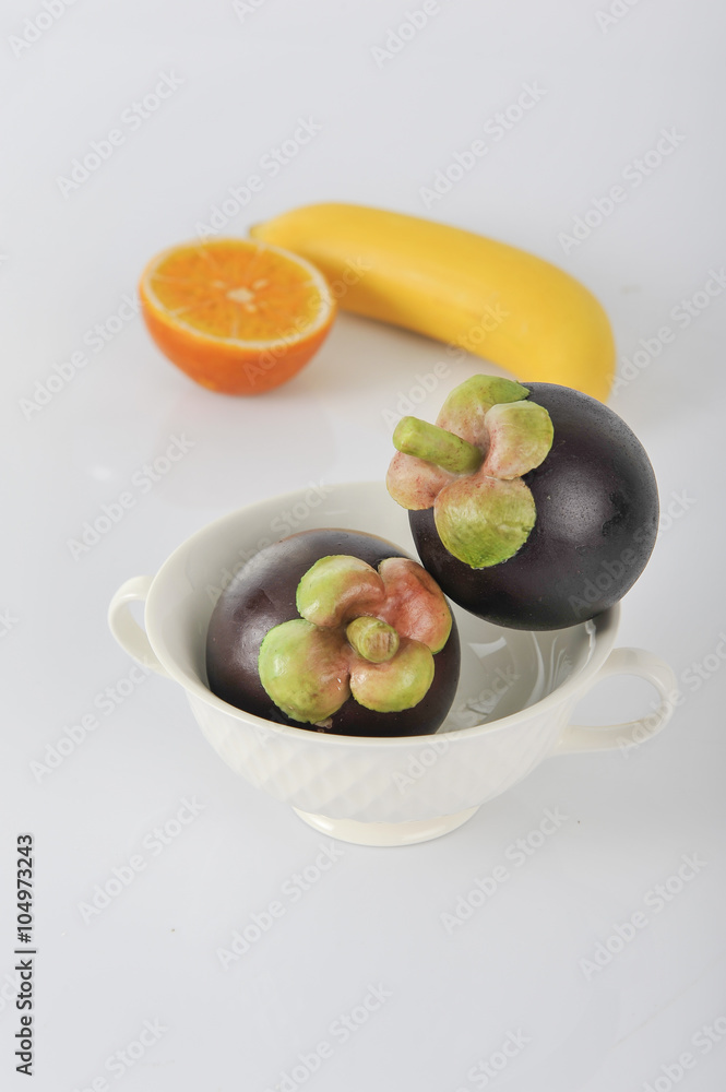tropical and thai fresh fruits on white background tropical and thai fresh fruits on white background