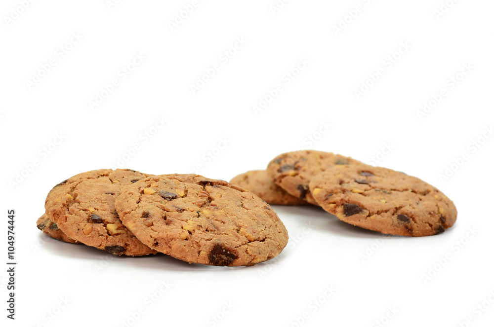 chocolate cookies on white background chocolate cookies on white background