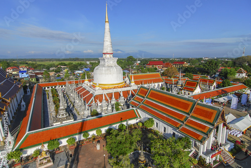 Top view of wat phra mahathat nakhon si thammarat