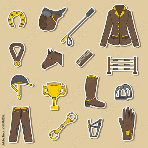 Horse riding stickers