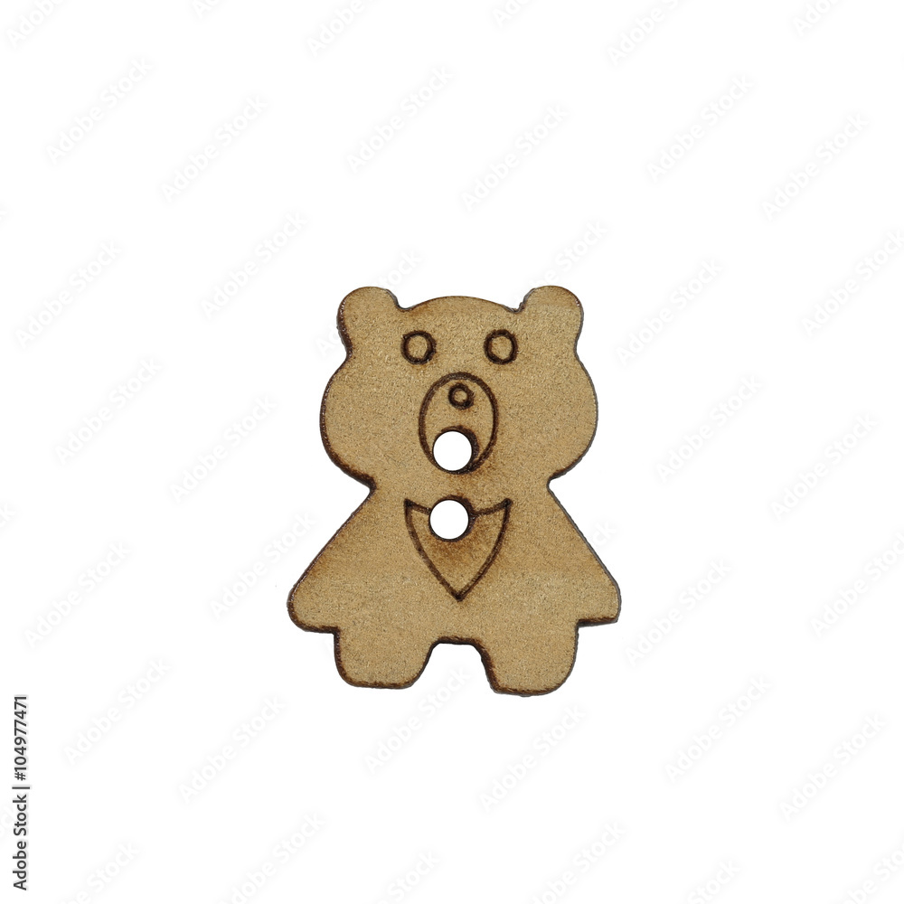 Button bear isolated on white background Button bear isolated on white background