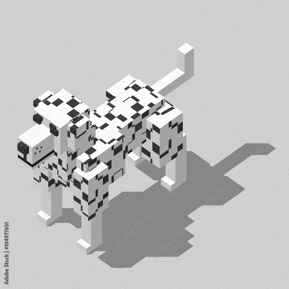 isometric rectangle design dalmatian standing