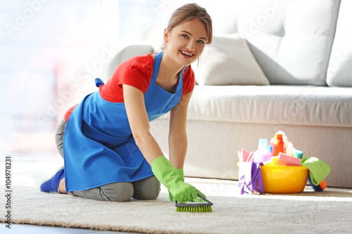 Cleaning concept. Young wom...