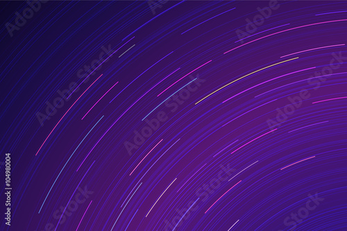 Star trails in night sky. Long exposure sky motion effect.