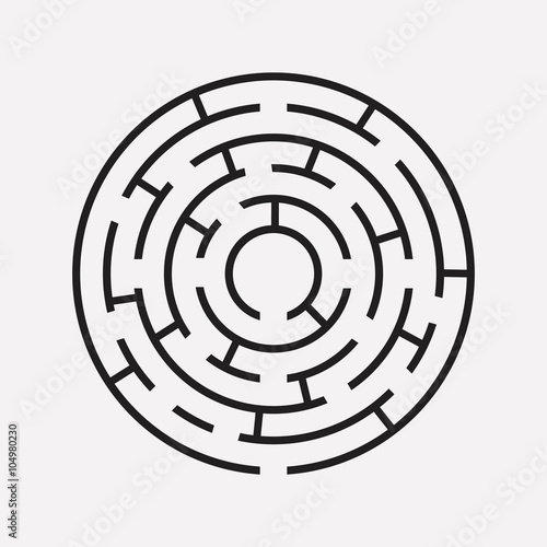 circular maze puzzle on white