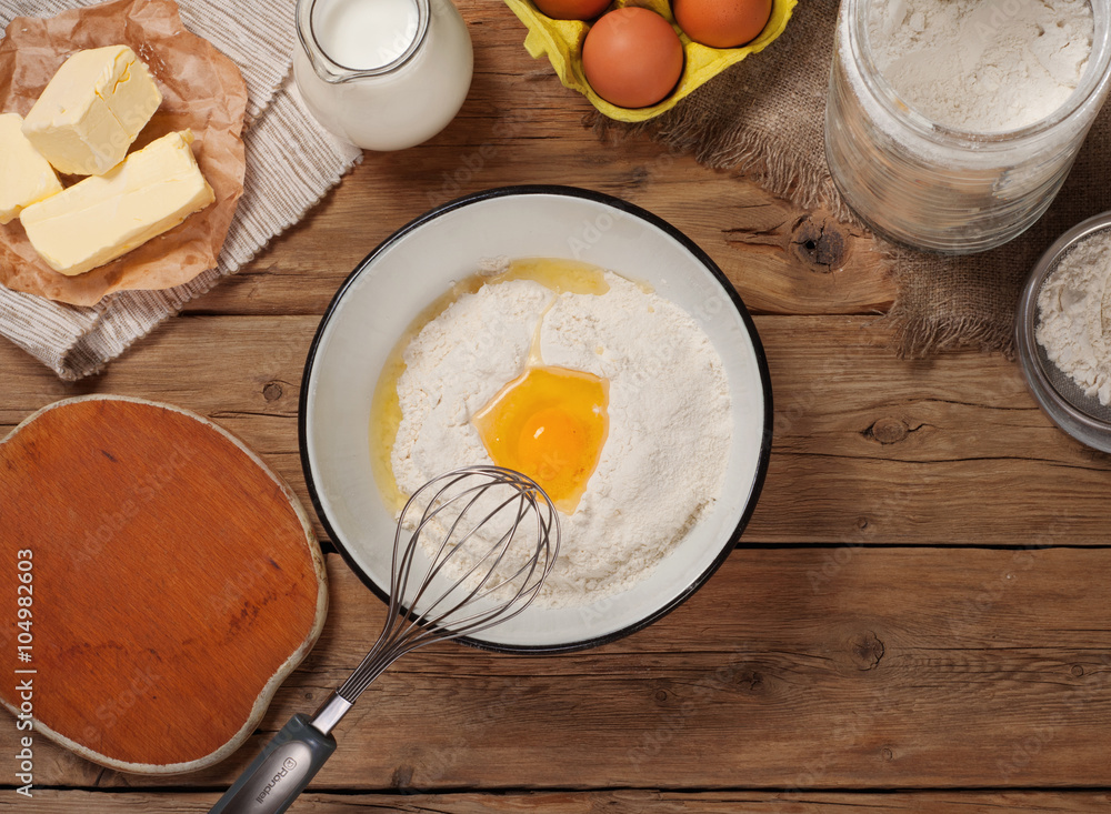 Ingredients for cooking bakery products Ingredients for cooking bakery products