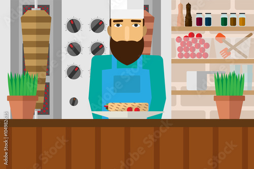 Kebab vector flat photo