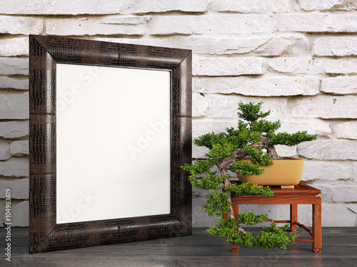 Empty modern style frame  3D render