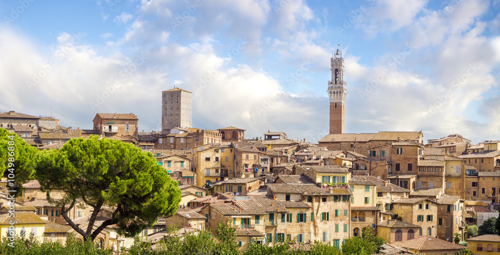 Beautiful view of the historic city of Siena, Italy