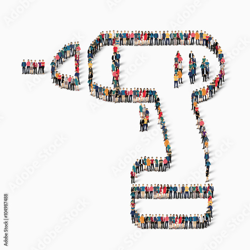 people  drill tools icon