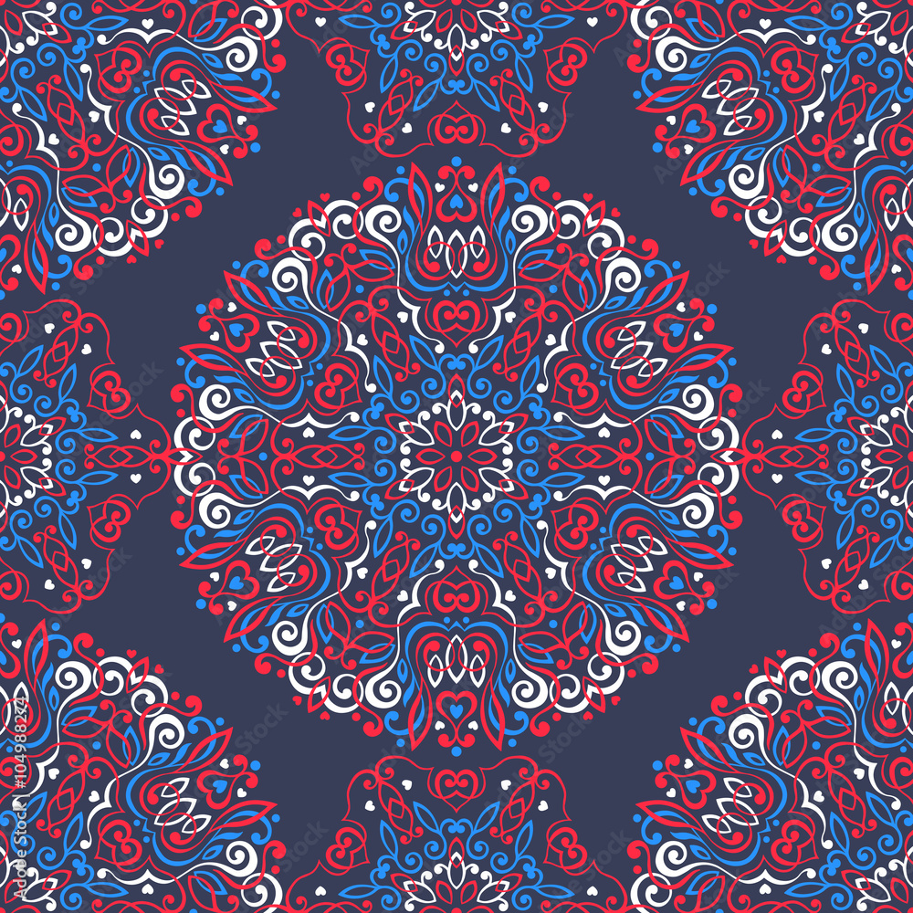 Seamless background with abstract ethnic pattern.